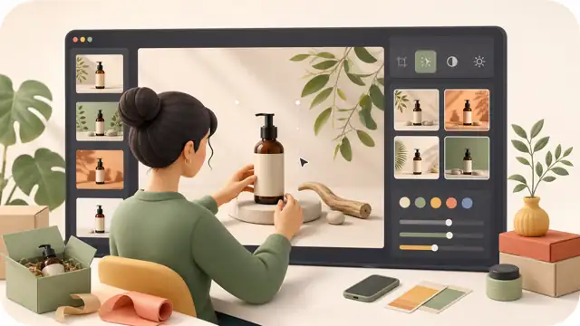 E-commerce business creating product visuals with AI text to image generator